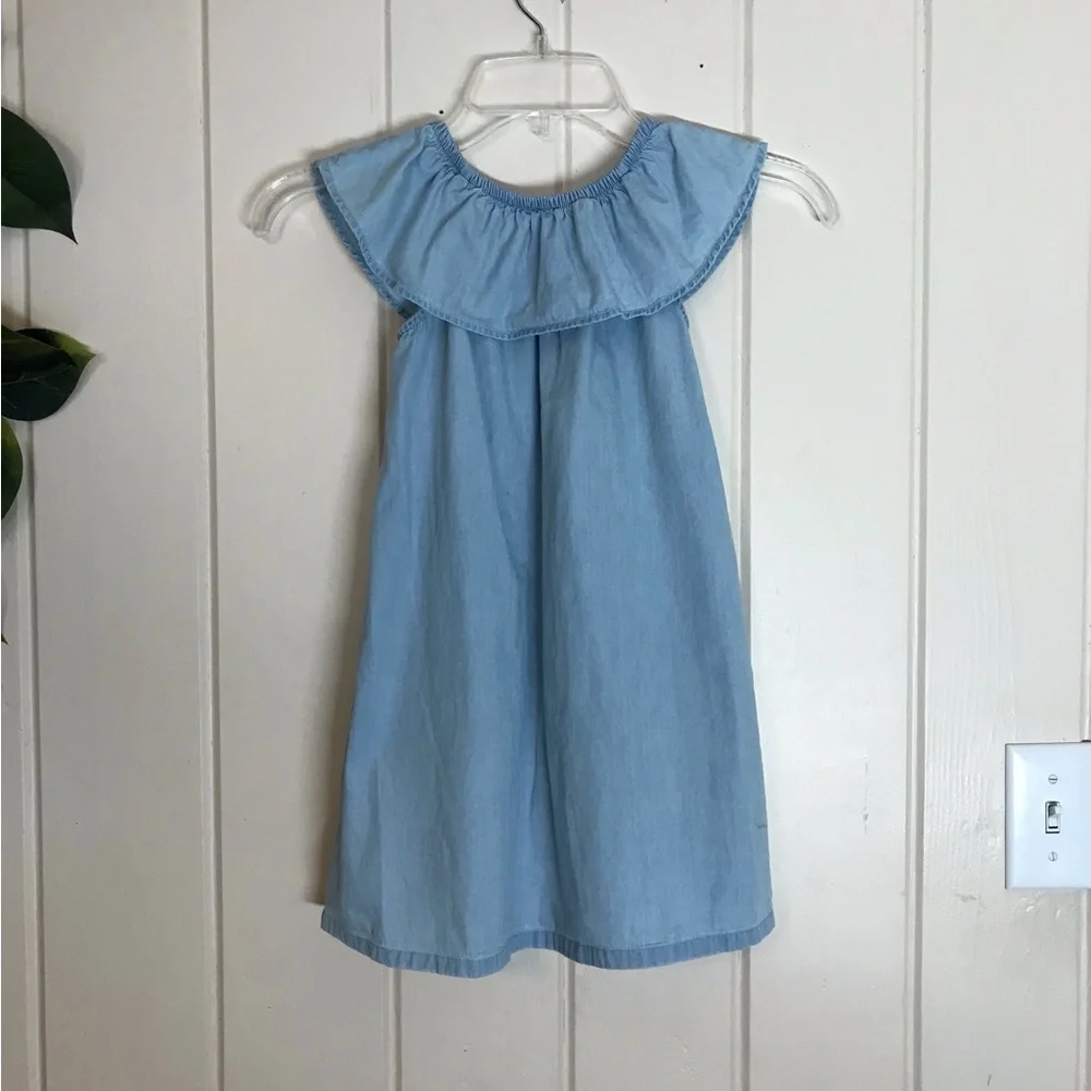 Girls Old Navy Sleeveless Dress Size 4 / 5 XS Extra Small Blue Color w/ Ruffle
